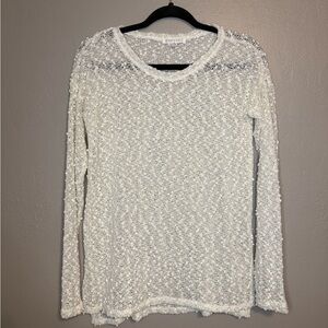 Aeropostale White Textured Long Sleeve Top
